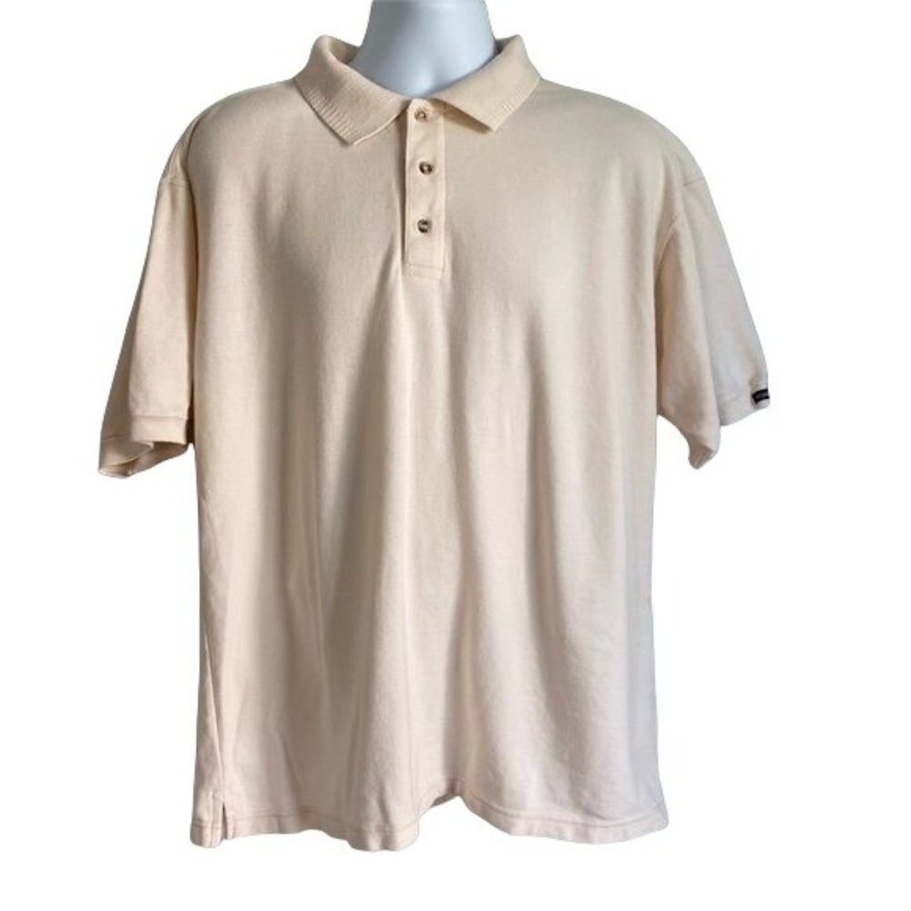 Brittania Mens Cotton Polo Shirt Beige Large